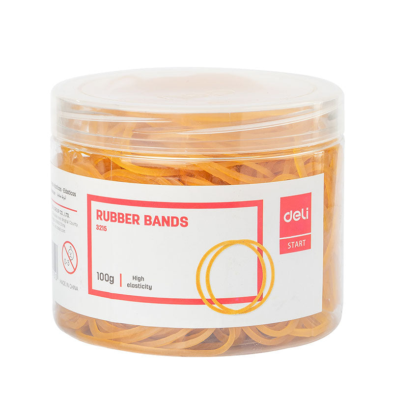 Deli Rubber Bands Round 70mm Yellow 100pcs