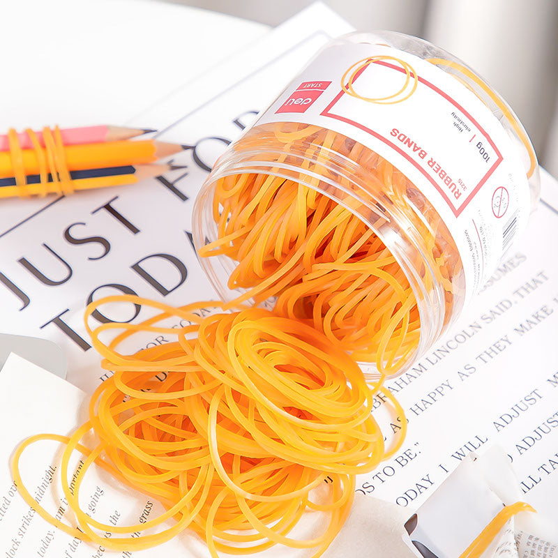 Deli Rubber Bands Round 70mm Yellow 100pcs