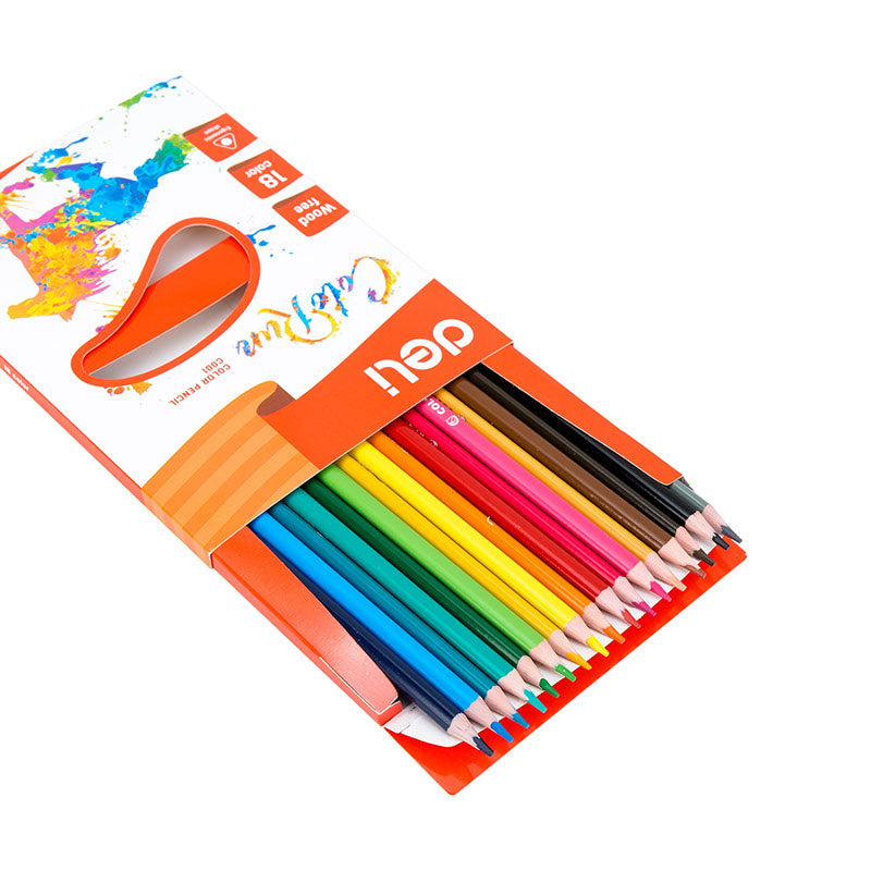Deli Pencil Colours 18pack Assorted