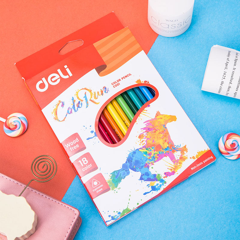 Deli Pencil Colours 18pack Assorted