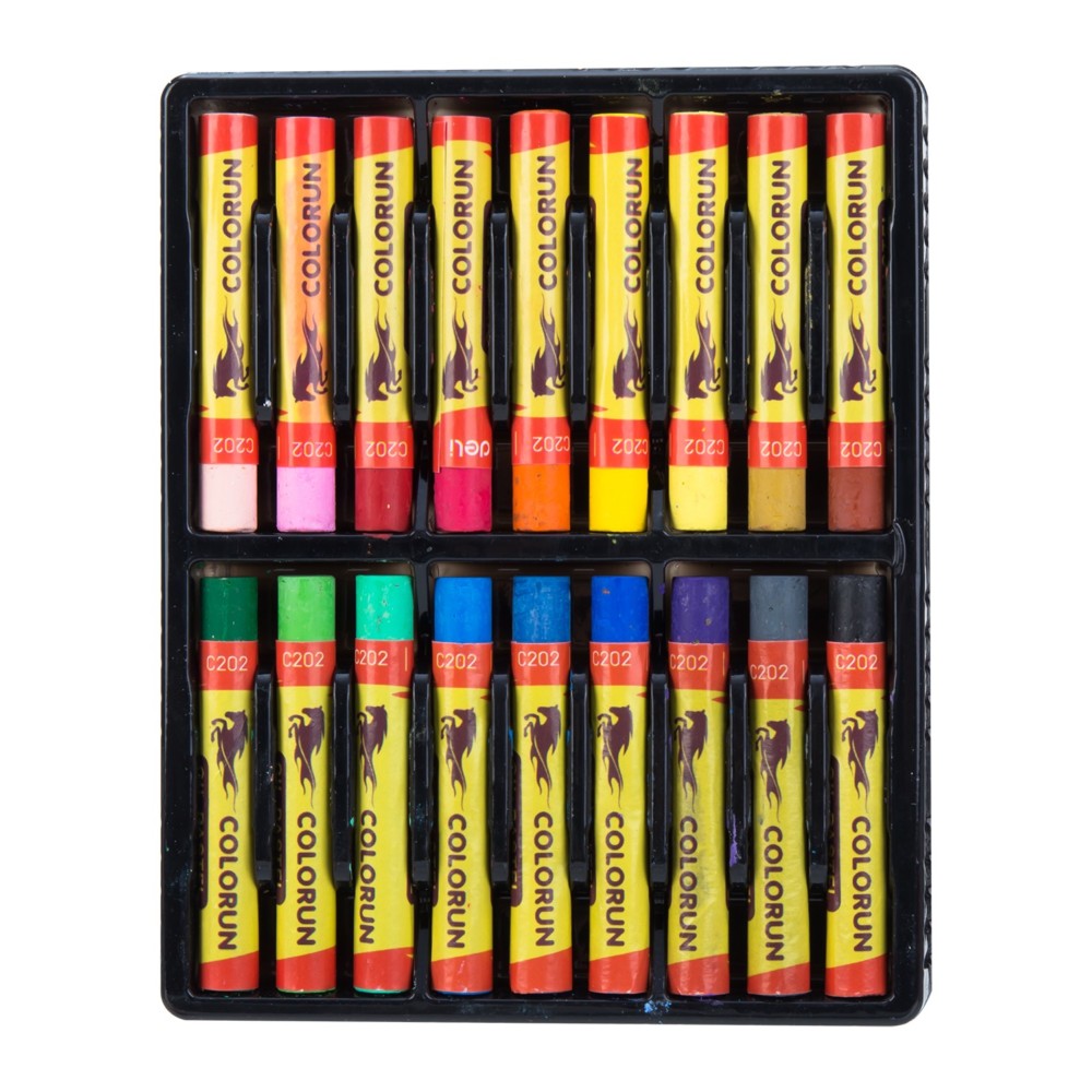 Deli ColoRun Oil Pastel Crayons 18-Colors Assorted