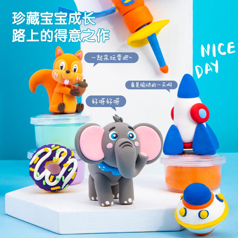 Deli Kids Modeling Clay 24-Color Tubs in Storage Box