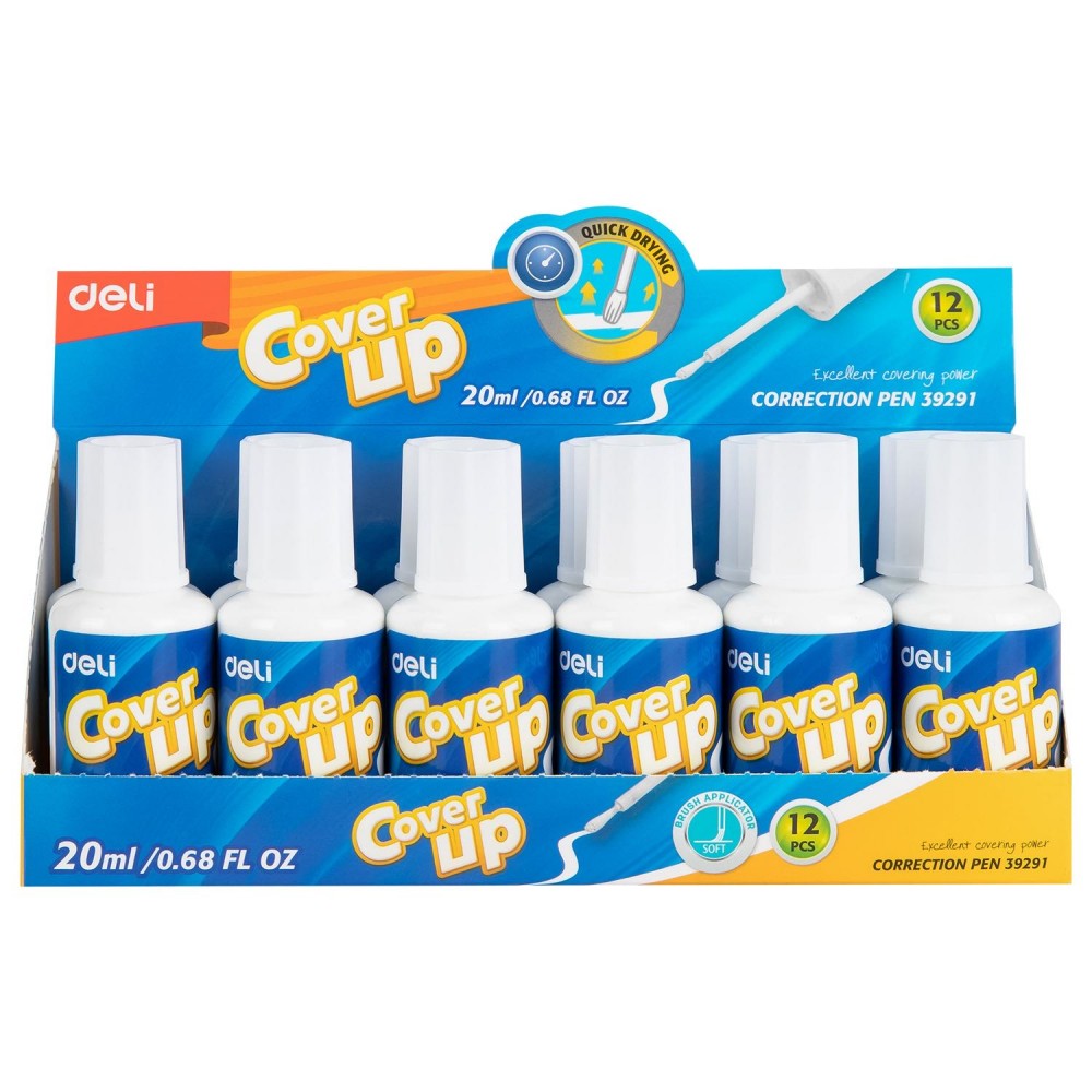 Deli Correction Fluid Brush Bottle 20ml White