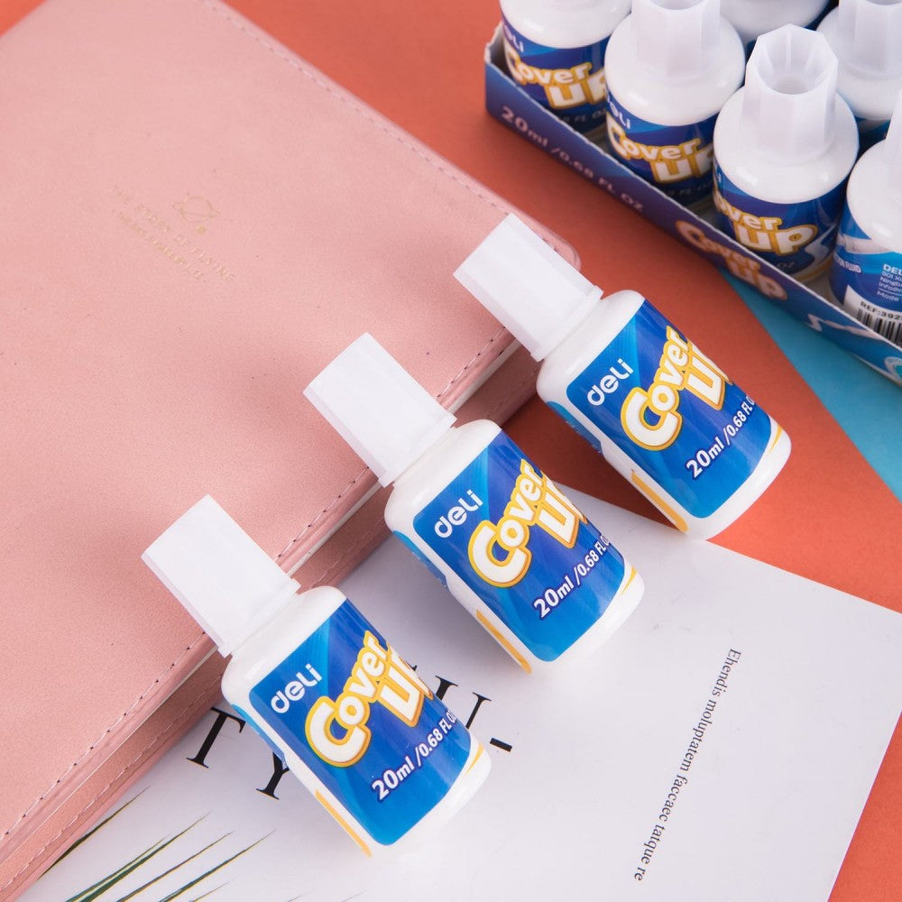 Deli Correction Fluid Brush Bottle 20ml White