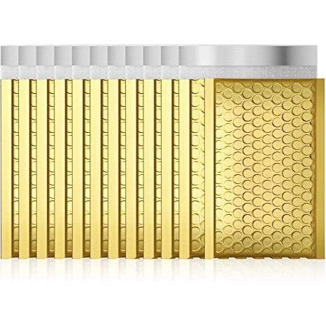 Bubble Pouch Mailer Bags Self-Seal Padded Envelope Metallic Gold