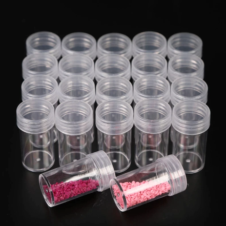 Plastic Vials PVC 15ml Mini Jar Bottle with Screw Cap 12pack