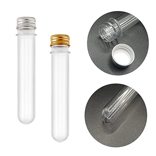 Plastic PET Test Tube 14cm - Vials Container Bottle Tube Shape with Lid
