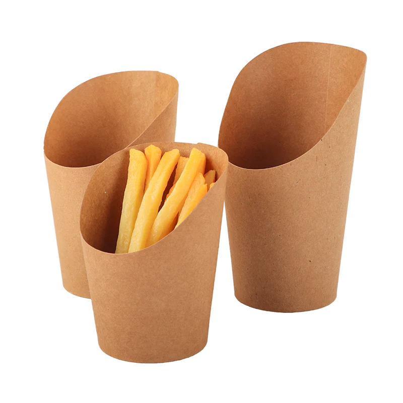 Kraft Paper French Fries Chip Cup Holder Box