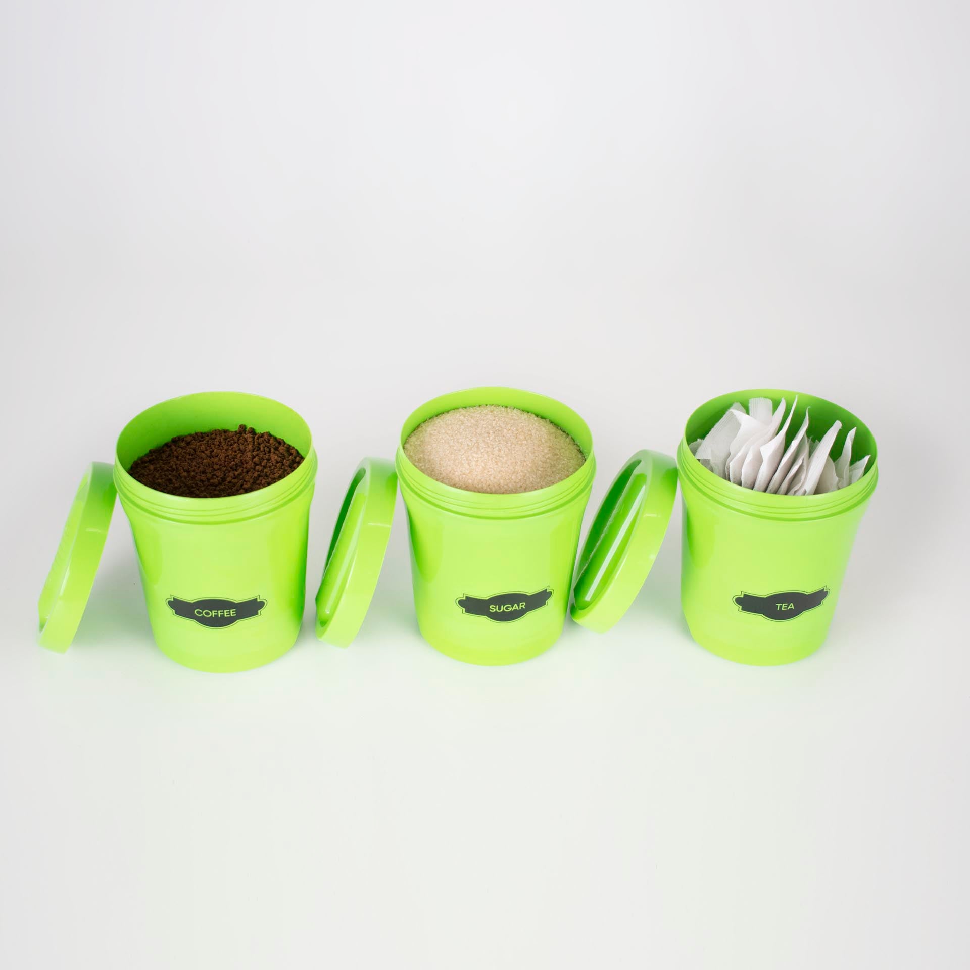 Otima Canister Set Tea Coffee Sugar 3pc Set