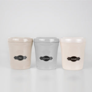 Otima Canister Set Tea Coffee Sugar 3pc Set
