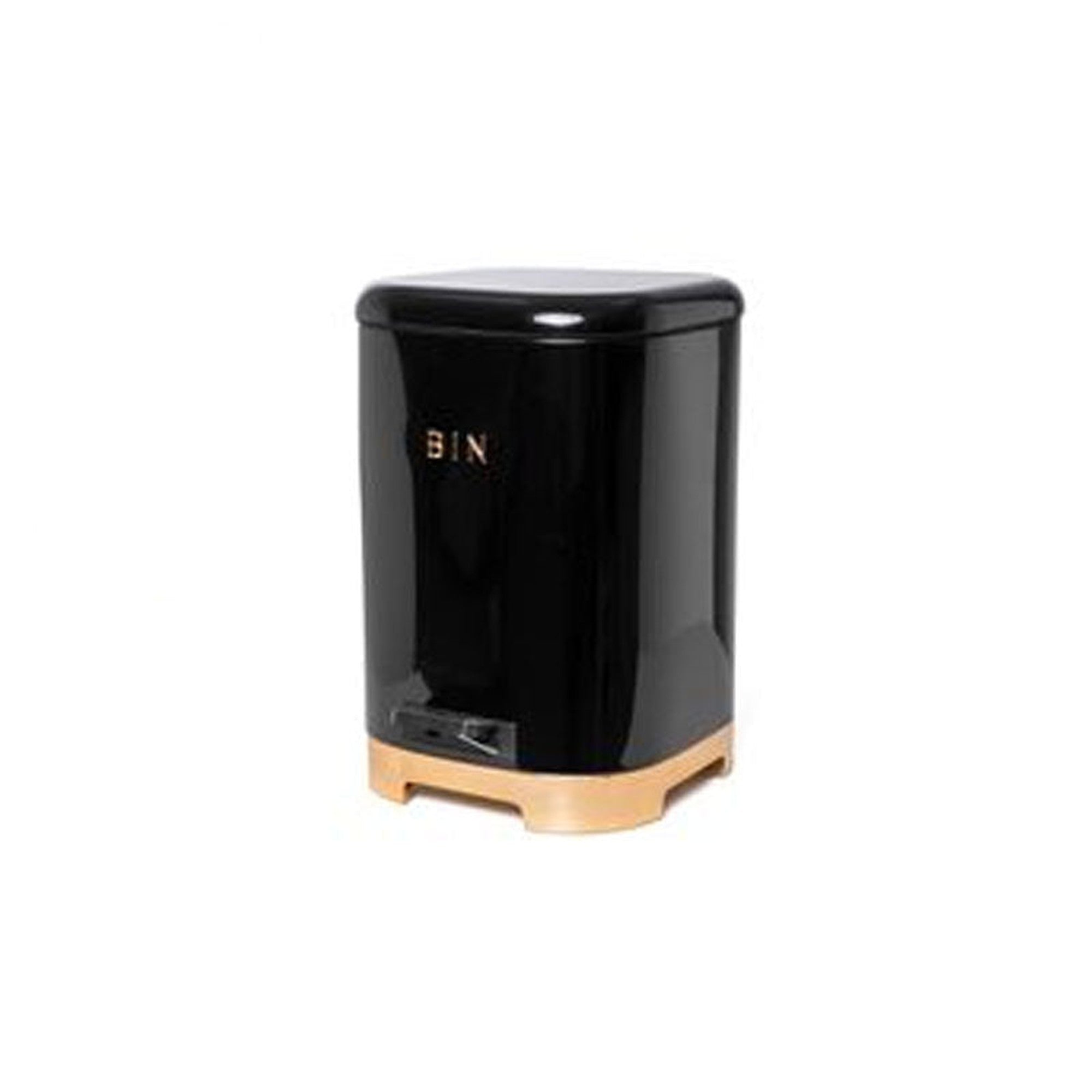 Retro Vintage Dustbin Black Rose Gold 20L