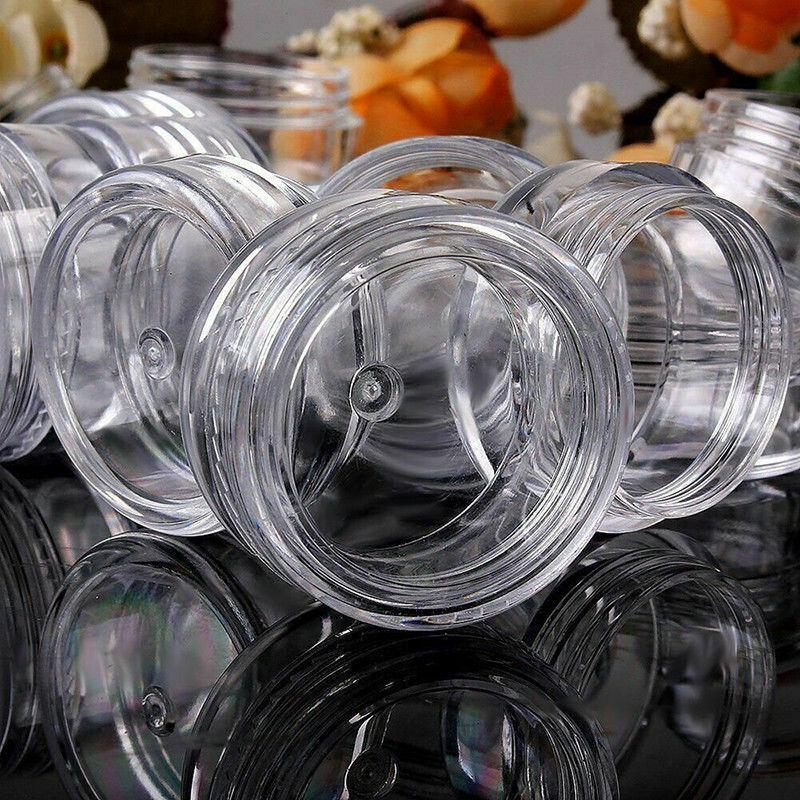 20g Acrylic Cosmetic Container Plastic Jar with Lid Crystal Clear 3pack