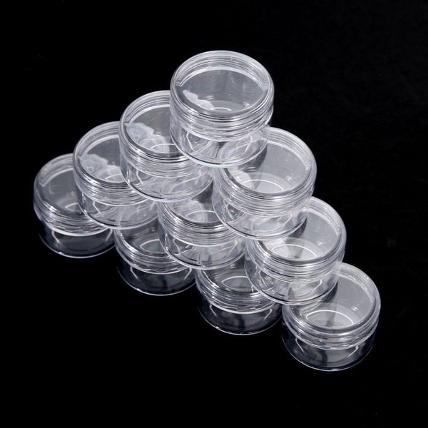 20g Acrylic Cosmetic Container Plastic Jar with Lid Crystal Clear 3pack
