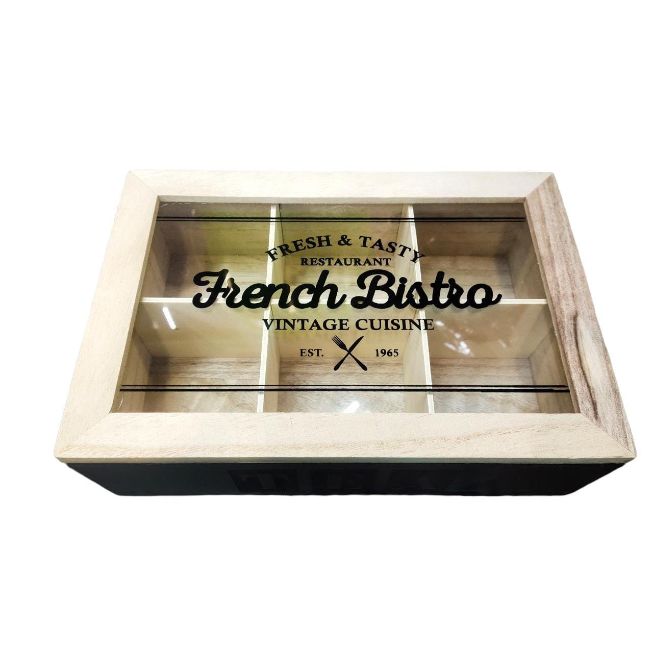 Wooden Tea Box French Bistro