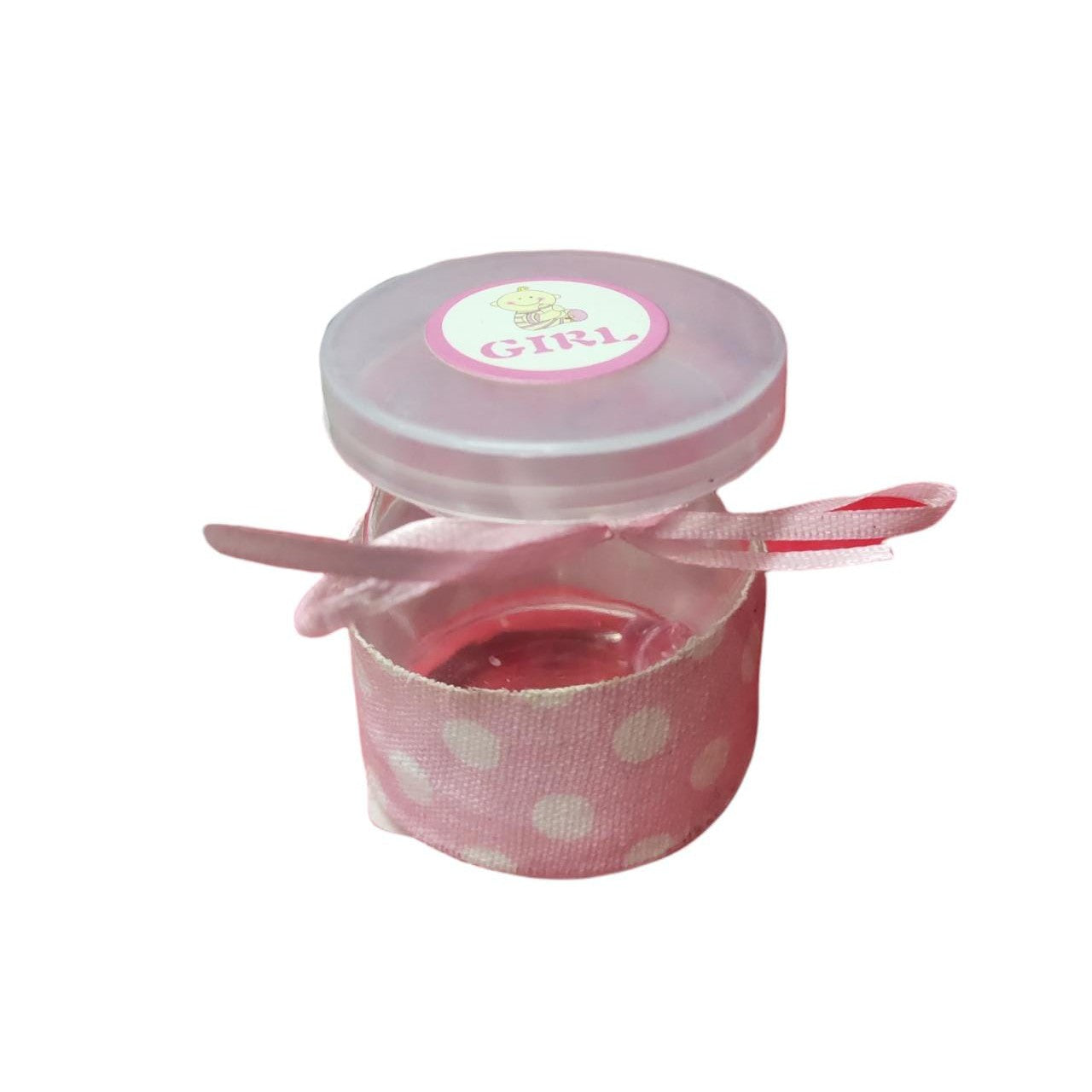 Baby Decor Bottle Dots with Ribbon Girl