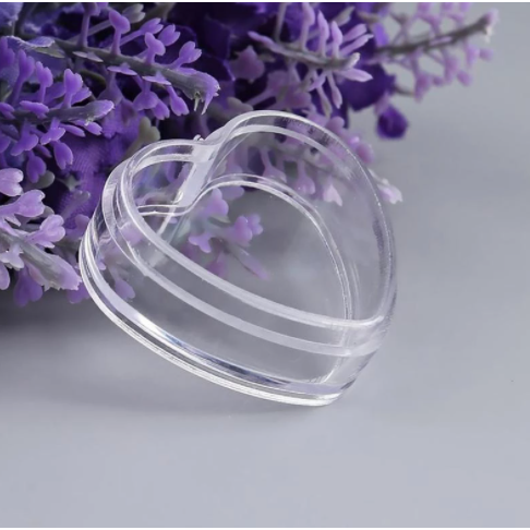 Gift Box Plastic Acrylic Box Heart Shape with Lid 6.5x3cm