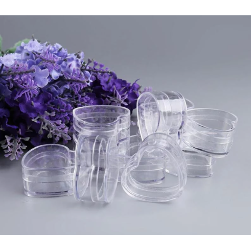 Gift Box Plastic Acrylic Box Heart Shape with Lid 6.5x3cm