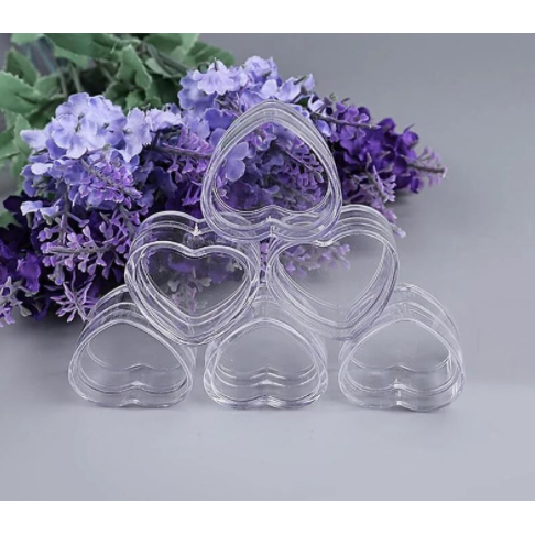 Gift Box Plastic Acrylic Box Heart Shape with Lid 6.5x3cm