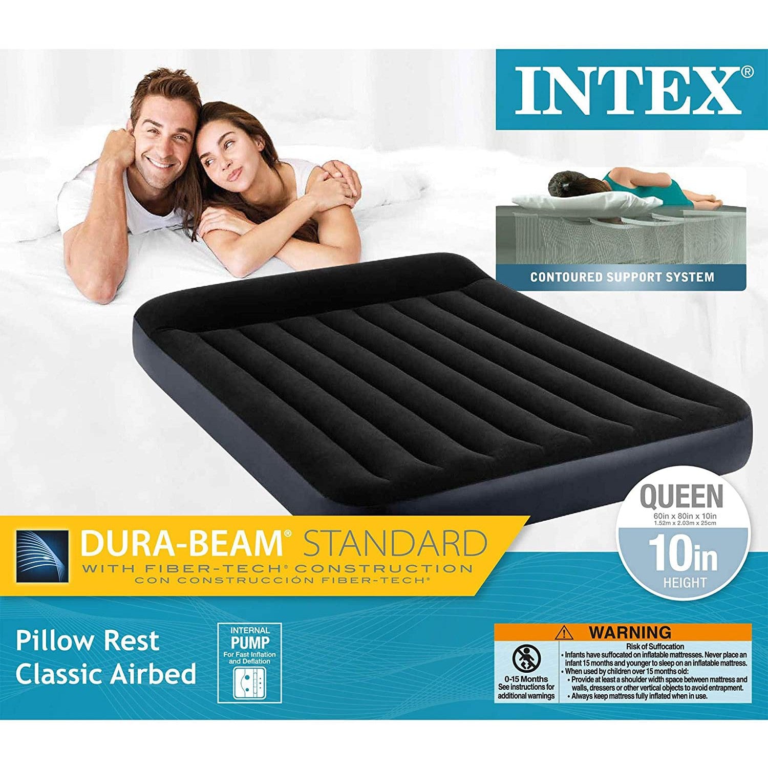 Intex Airbed Dura Beam Queen 1.52x2.03mx25cm