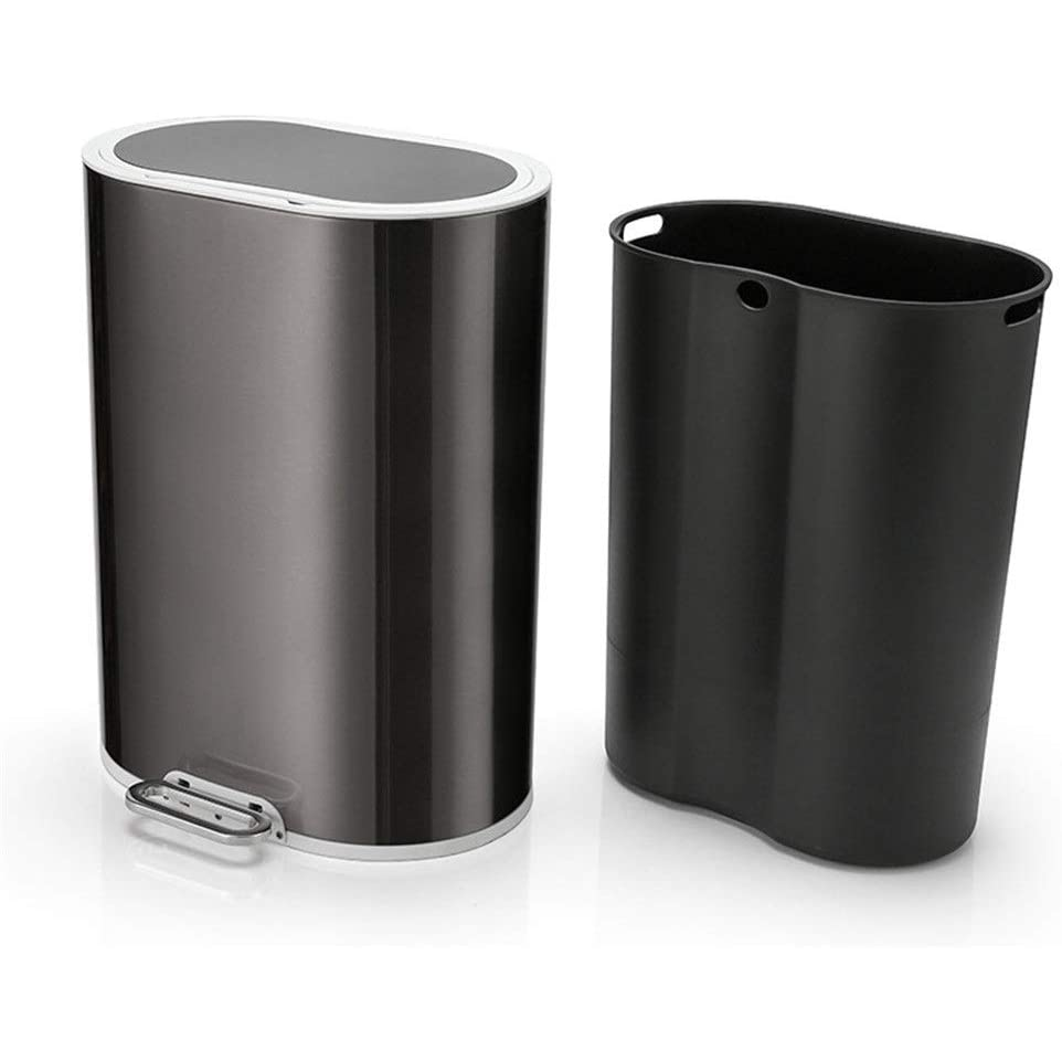 Continental Homeware Pedal Dustbin 12L Oval Silver CH793
