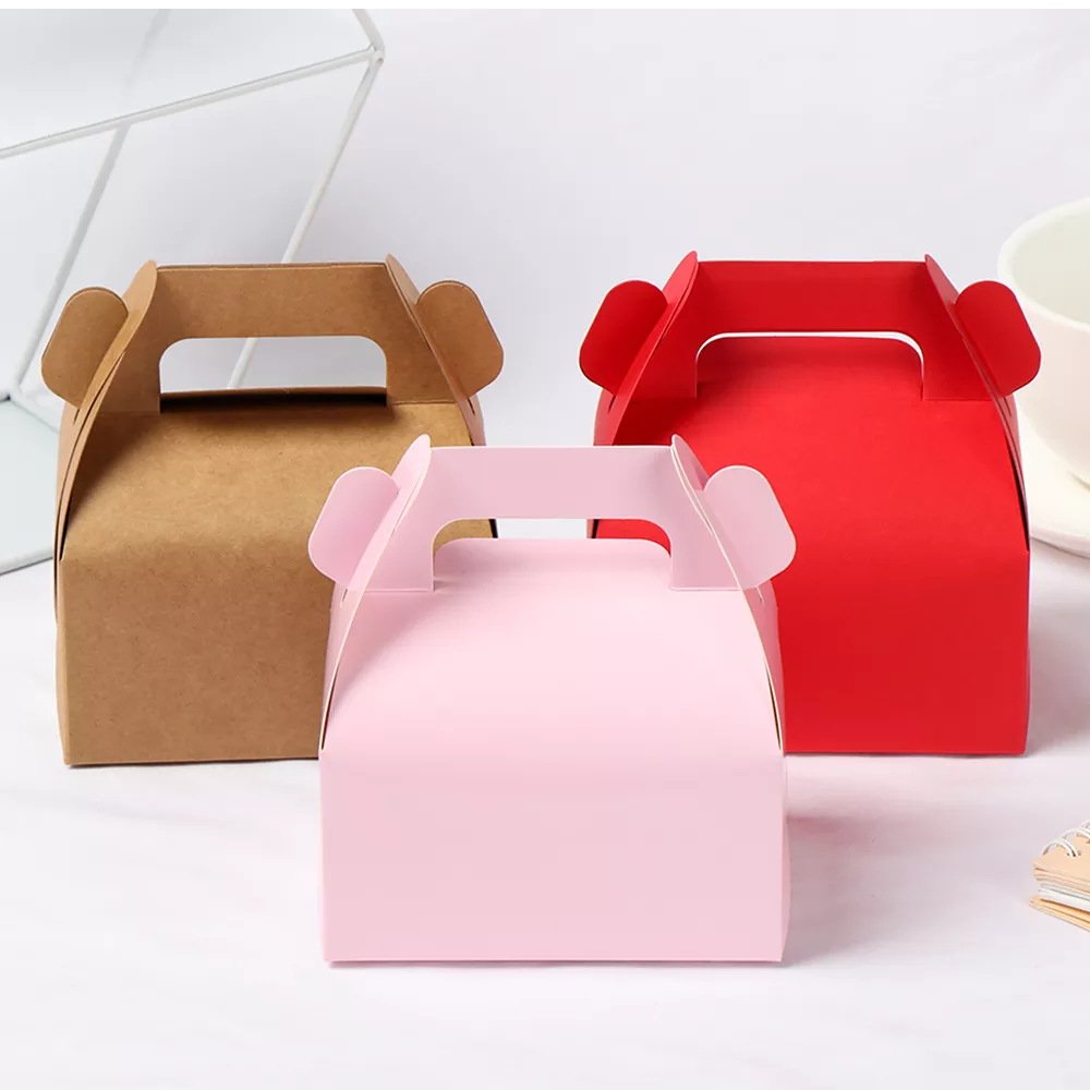 Gift Takeaway Party Treats Box 14x11x12.5cm Small with Handle 10pack