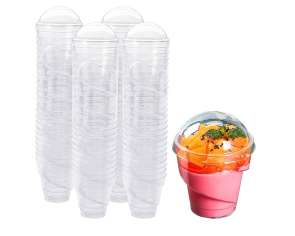 Acrylic Mini Dessert Cup 150ml with Lid 25pack