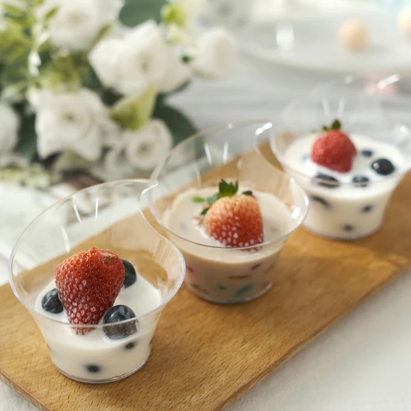 Acrylic Plastic Twisted Triangle Mini Dessert Cup Disposable 20pack