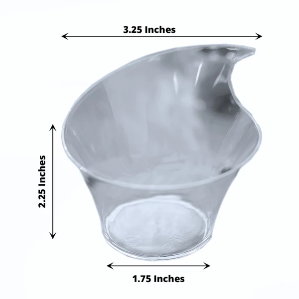 Acrylic Plastic Twisted Triangle Mini Dessert Cup Disposable 20pack
