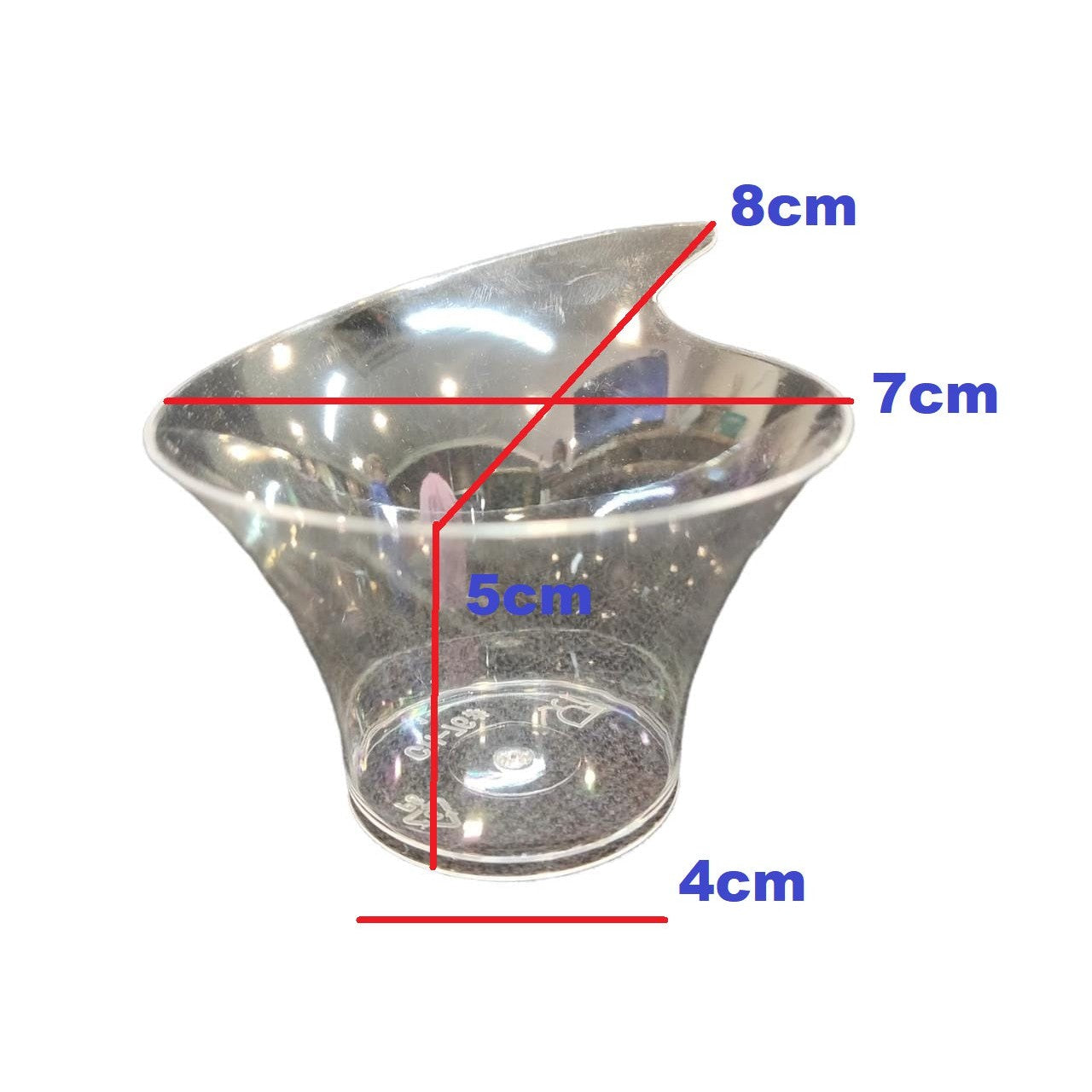 Acrylic Plastic Twisted Triangle Mini Dessert Cup Disposable 20pack