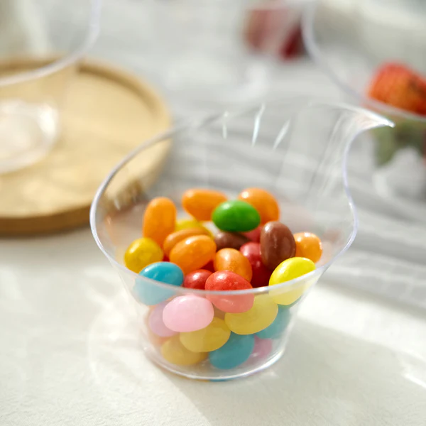 Acrylic Plastic Twisted Triangle Mini Dessert Cup Disposable 20pack