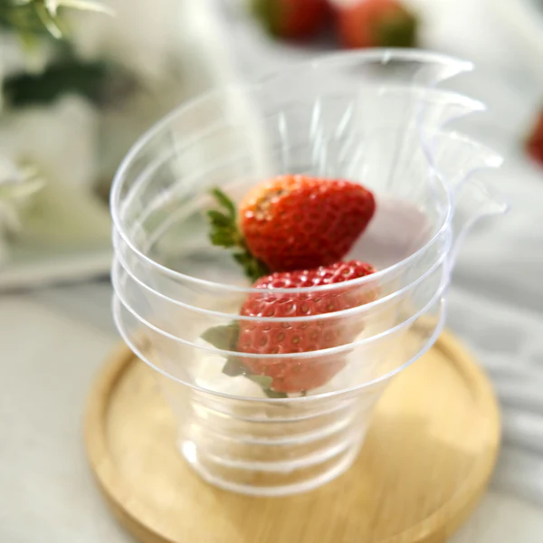 Acrylic Plastic Twisted Triangle Mini Dessert Cup Disposable 20pack