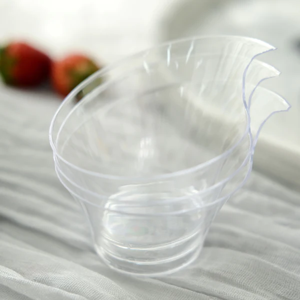 Acrylic Plastic Twisted Triangle Mini Dessert Cup Disposable 20pack