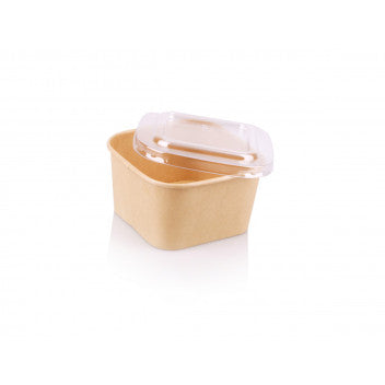 PET Lid for 590ml 20oz Microwaveable Square Bowl 10pack
