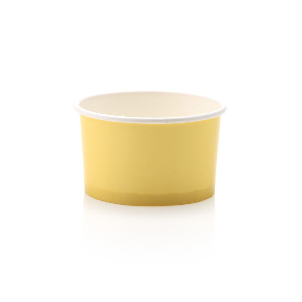 Ice Cream Paper Cups 150ml Pastel Yellow Vintage Tubs 5 pack