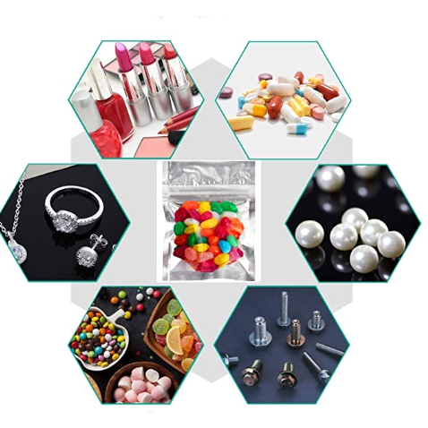 Vacuum Metalized Bags Silver 7.7cmx10cm Resealable Bags 20pack