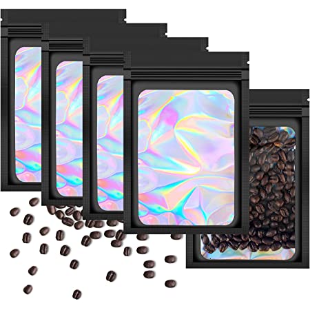 Holographic Resealable Bags 18x26cm Clear Window 10pack