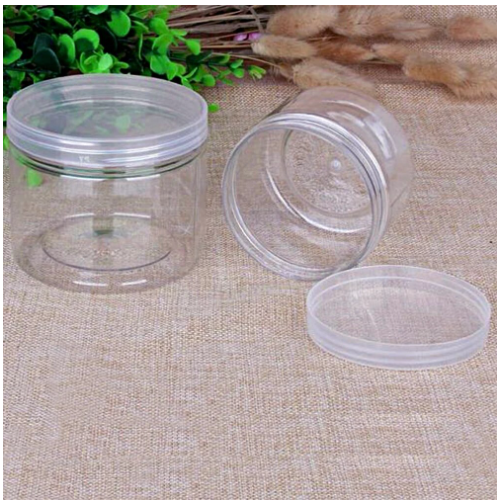 50ml PET Plastic Cosmetic Jar Low Profile with Lid Crystal Clear