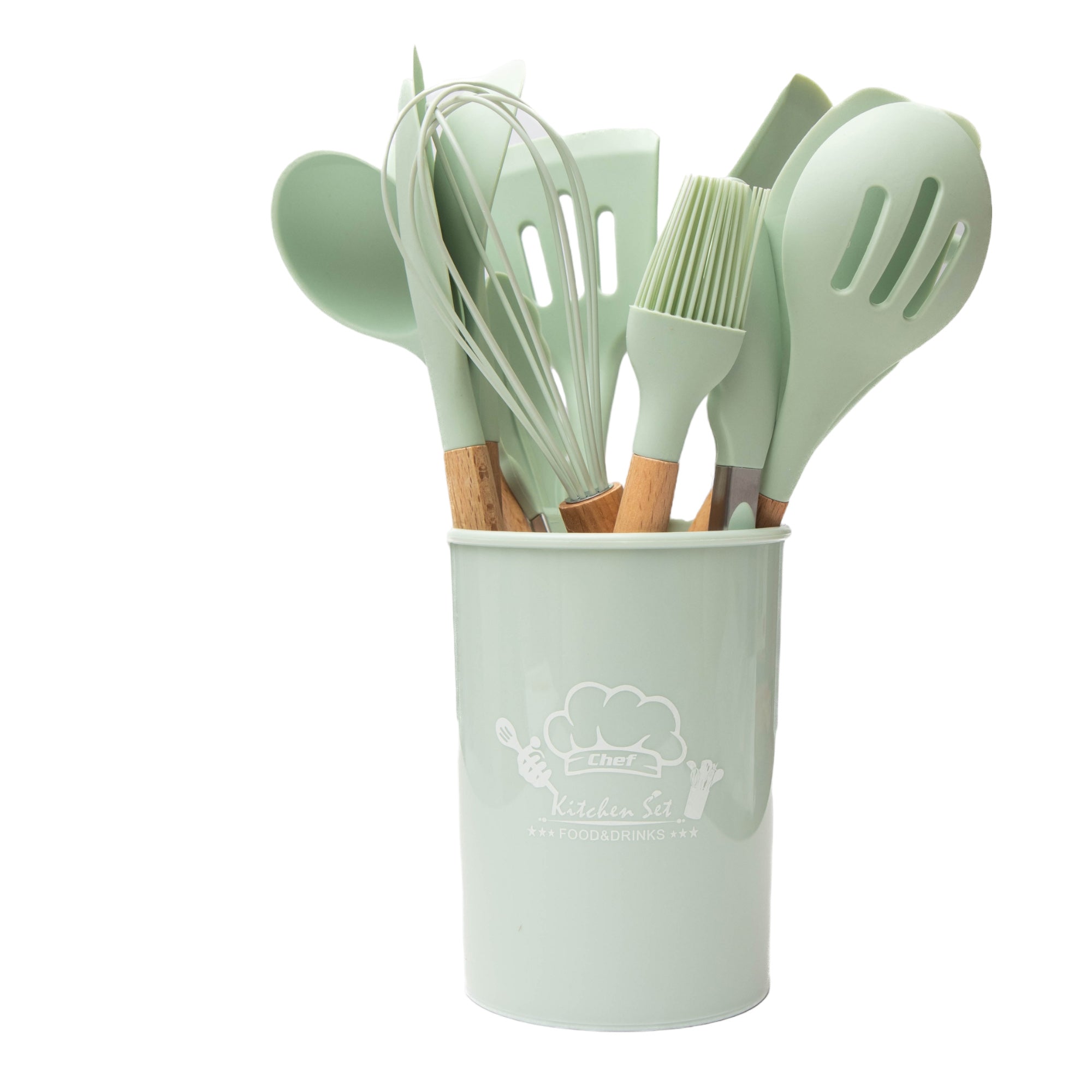 Kitchen Utensil 12Pcs Set Silicon with Holder Mint KG1475MINT