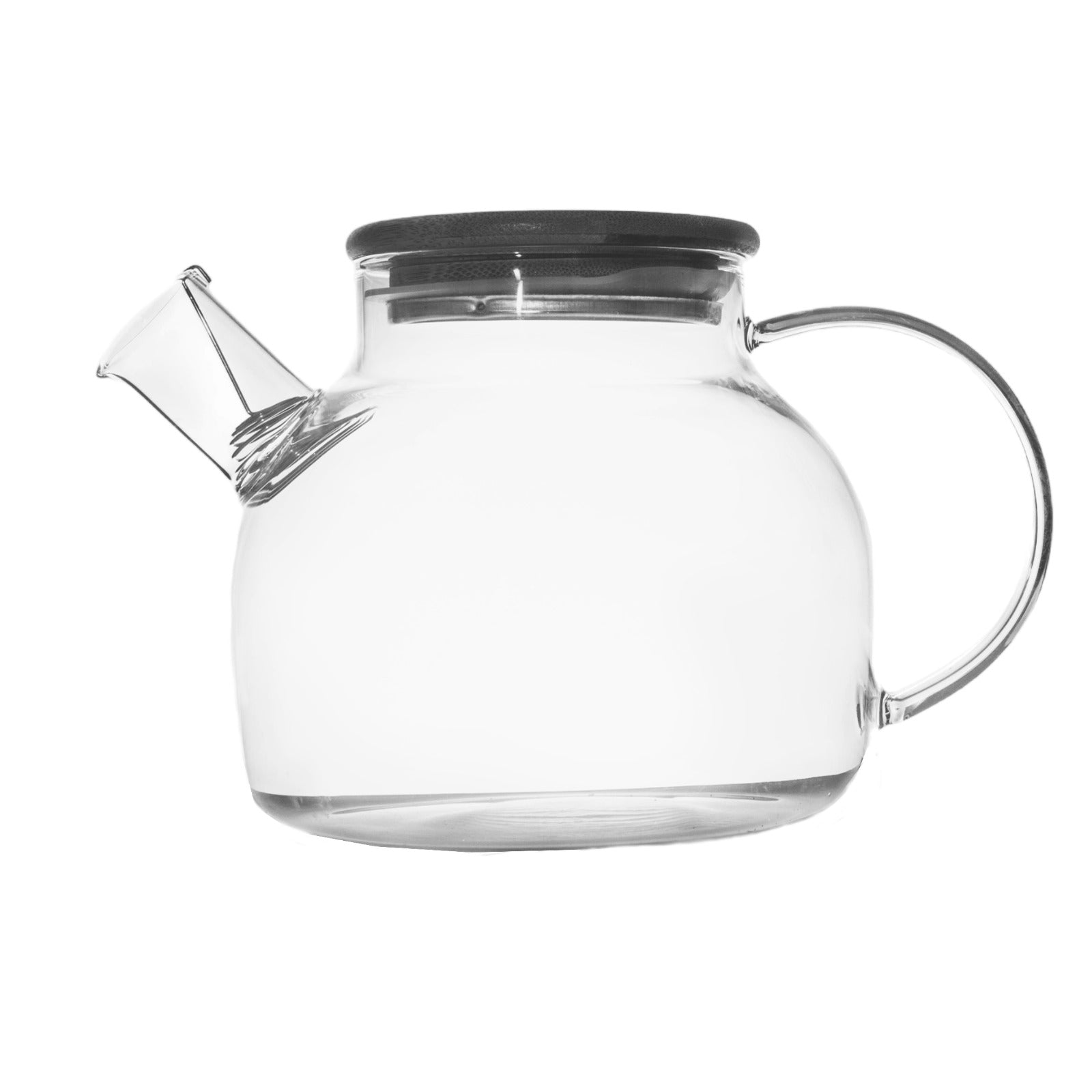 Borisilicate Teapot 1L Traditional Glass with Wooden Lid GL1938