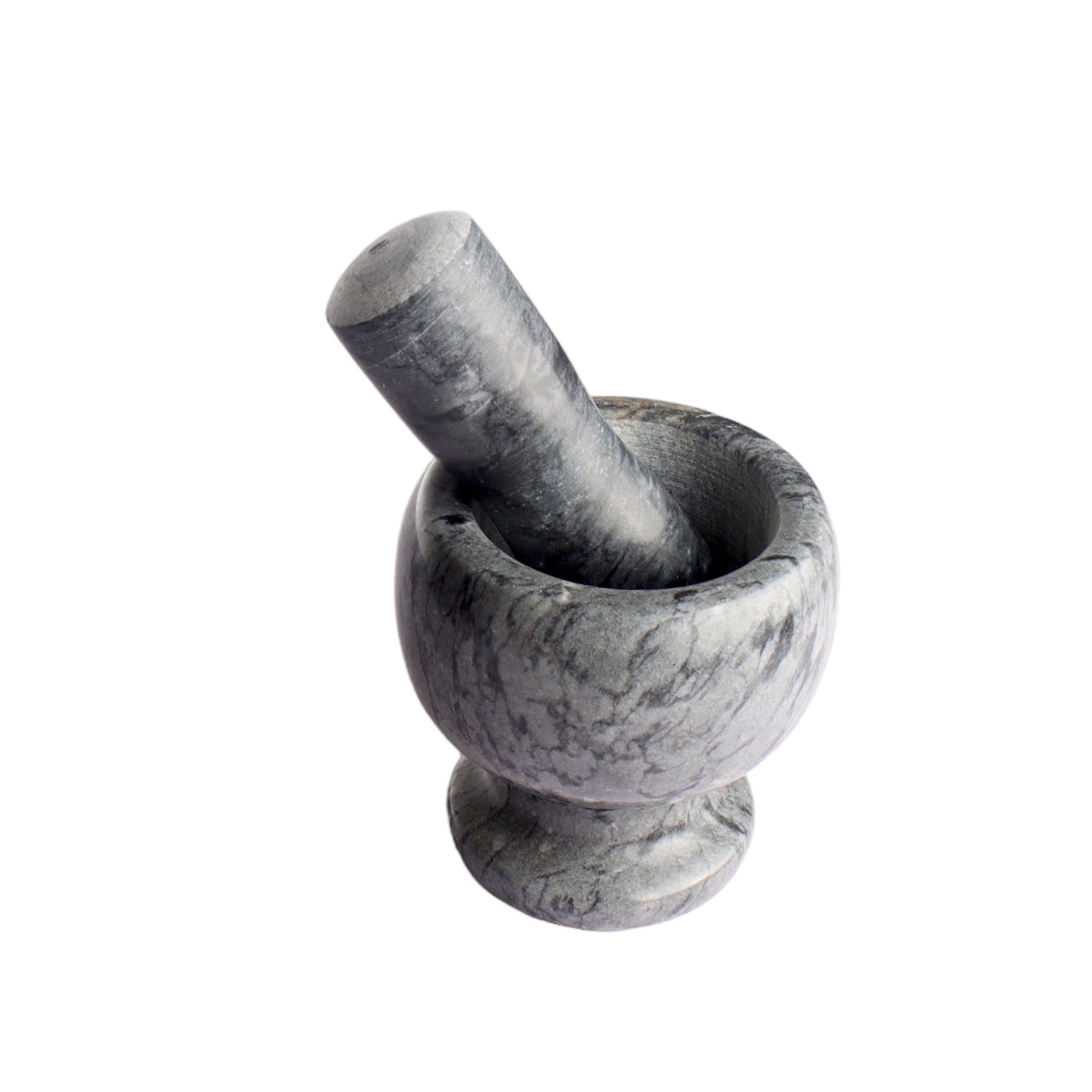 Marble Mortar & Pestle Grinding Pot Bowl Set Black