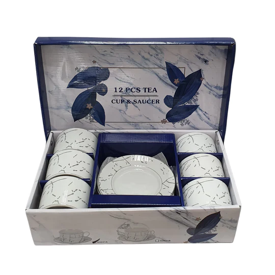 Ceramic Tea Cup & Saucer 12pc Set SGN2472