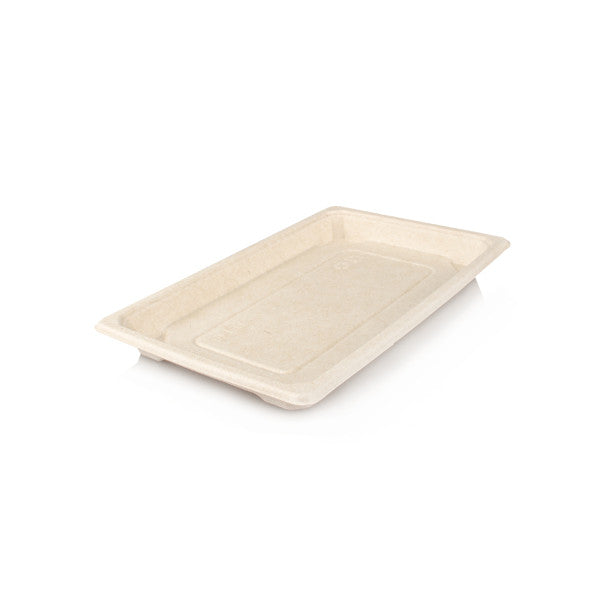 Biodegradable Bagassse Medium Sushi Tray 217x136 with PET Lid 5pack
