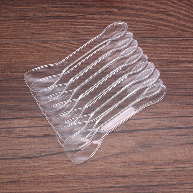Disposable Acrylic Spoons 10cm with Wrap 50pack
