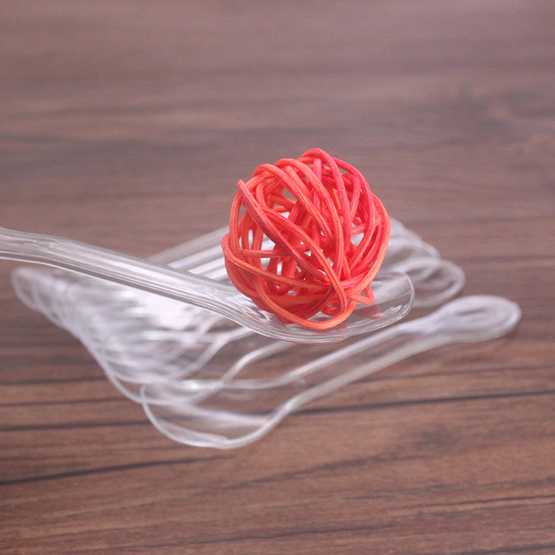 Disposable Acrylic Spoons 10cm with Wrap 50pack
