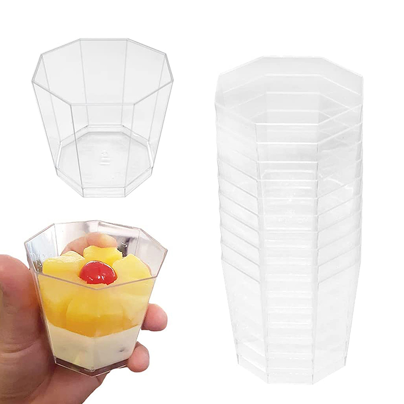 Acrylic Mini Dessert Cup 180ml with Lid 25pack
