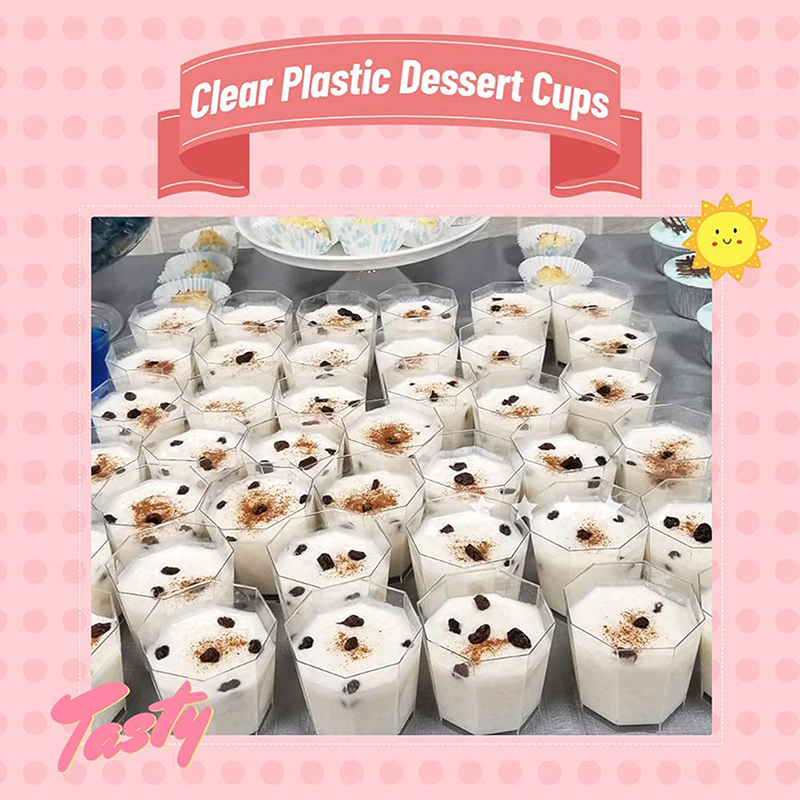 Acrylic Mini Dessert Cup 180ml with Lid 25pack