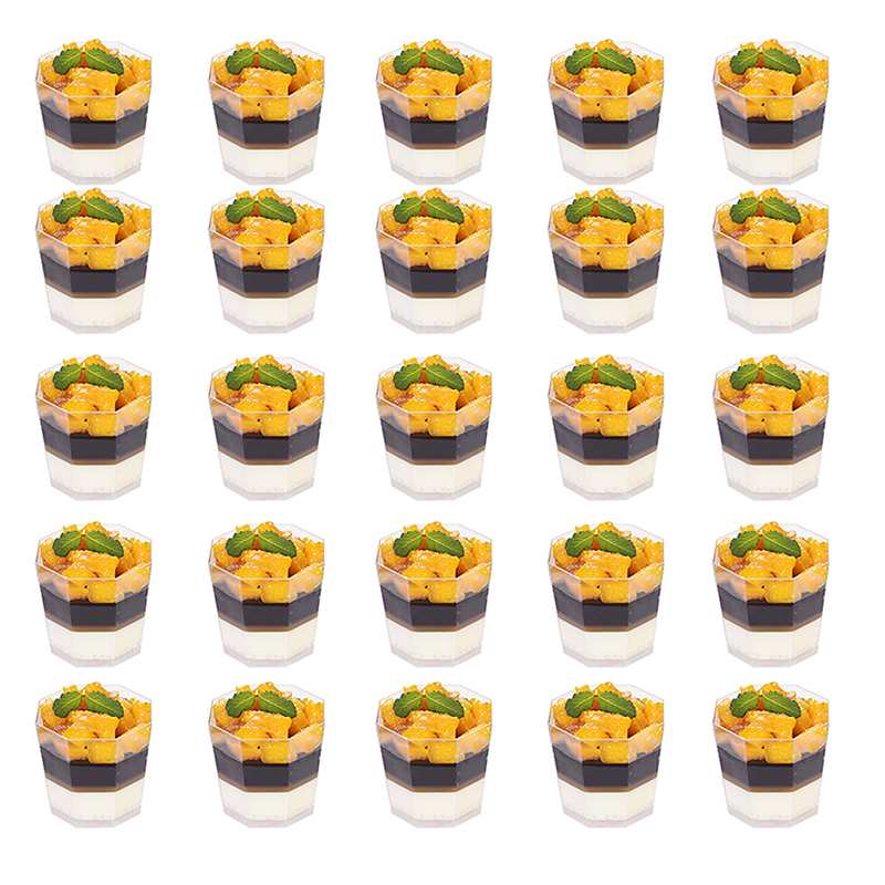 Acrylic Mini Dessert Cup 180ml with Lid 25pack