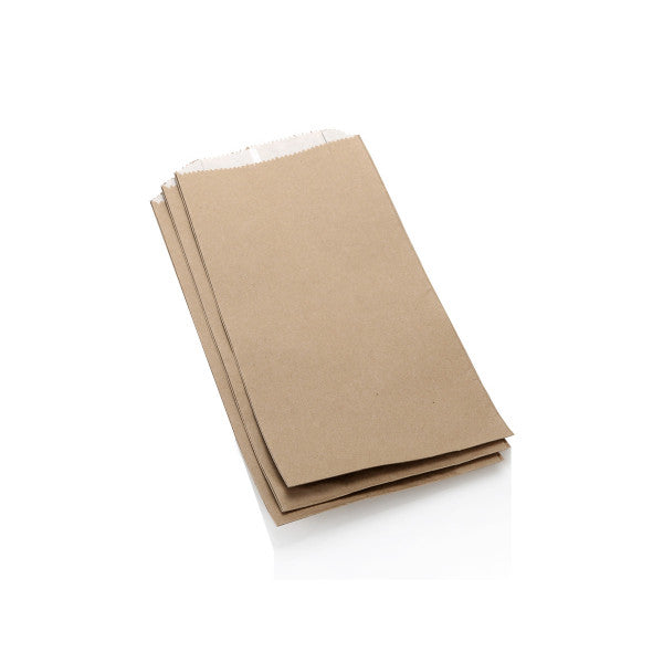 Duplex Kraft Paper Chicken Bags Greaseproof Lined 17x32x6.5cm 100pack