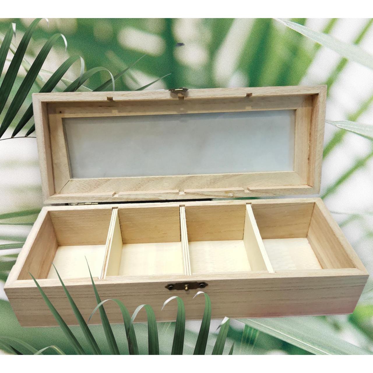 Wooden Jewellery Gift Box Long Shape 25x9.5x6.5cm