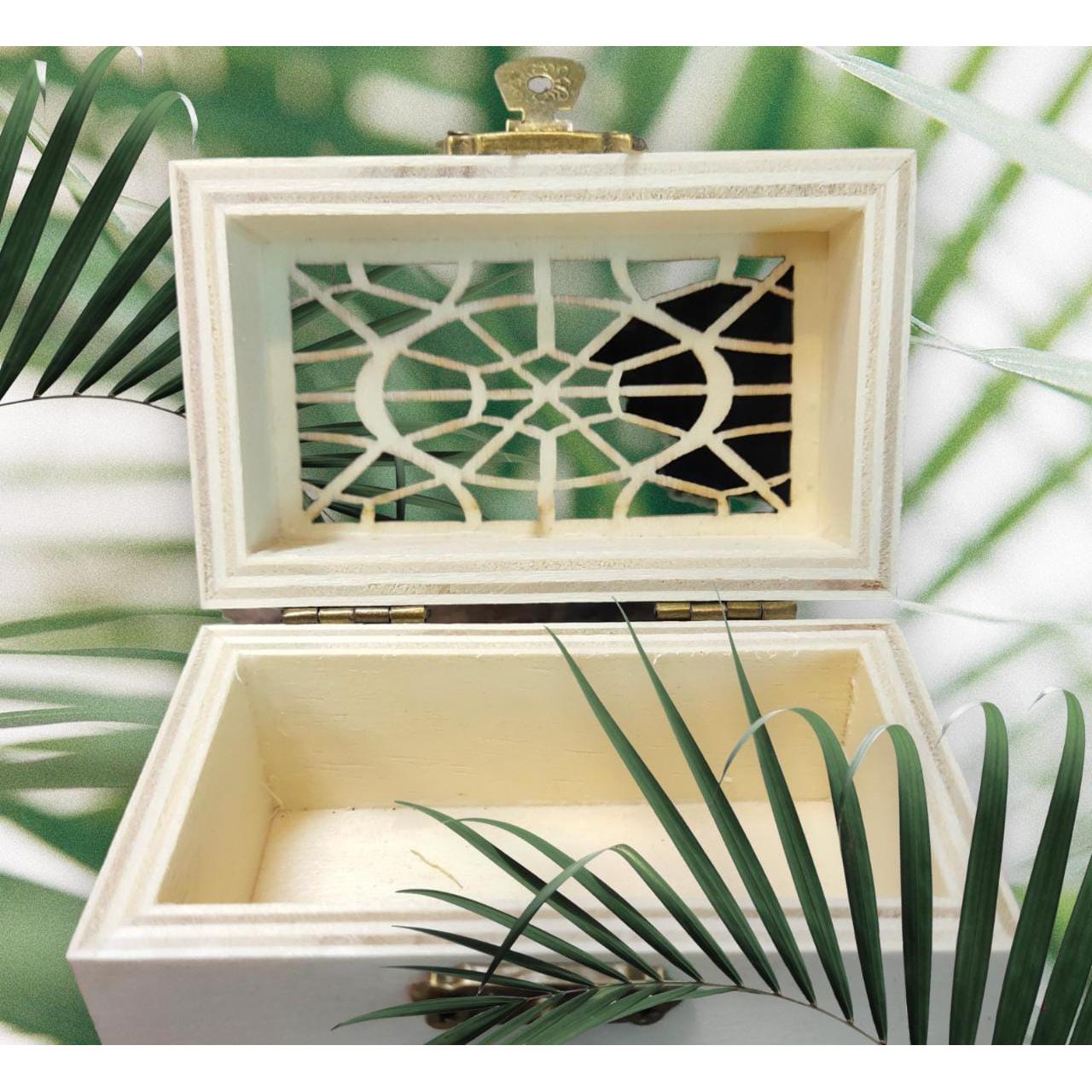 Wooden Jewellery Gift Box Square Shape 9x5.5x5cm